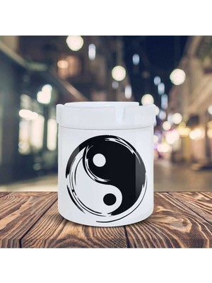 Yin Yang Denge Simgesi Baskılı Küllük Kül TABLASI-901478
