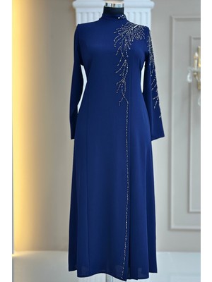 Amine Hüma Elisa Abiye Elbise Lacivert