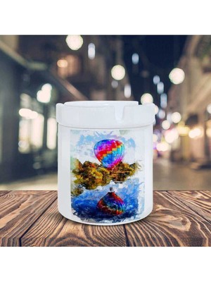 Uçan Renkli Hava Balonu Baskılı Küllük Kül TABLASI-3675549