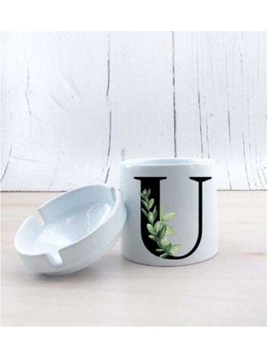 U Harf Yapraklı Seramik Küllük