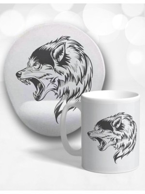 Wolf Bilek Destekli Mouse Pad ve Kupa Bardak Seti
