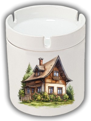 Kokusuz Sigara Küllüğü - Kokusuz Kül Tablası - Doğart Sanat Köy Evi Baskılı Küllük Kül Tablası