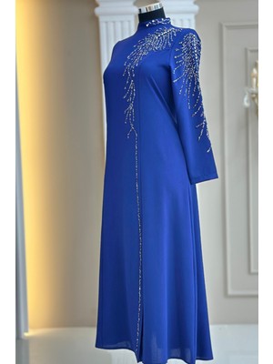 Amine Hüma Elisa Abiye Elbise Indigo