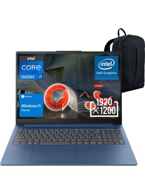 Lenovo Ideapad Slim 3 15IRH10 Intel Core I7-13620H 16 GB Ddr 5 1 Tb SSD Wuxga 15.3" IPS 60Hz Windows 11 Taşınabilir Bilgisayar 83K10061TR - Emtech Çanta