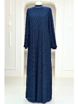 Amine Hüma Ravza Abiye Elbise Lacivert