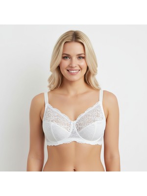 Bonbon Kadın Dantelli Toparlayacı Beyaz Renk Sütyen BB2022