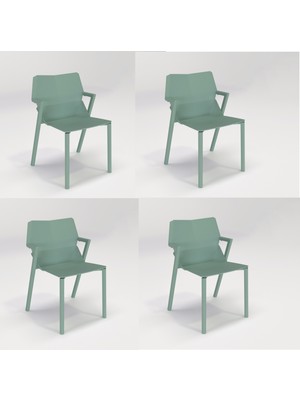 4 Adet Hoka Plastik Sandalye Dayanıklı Kolay Temizlenebilir