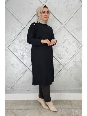 Pys Giyim Kadın Düğme Detaylı Tesettür Tunik