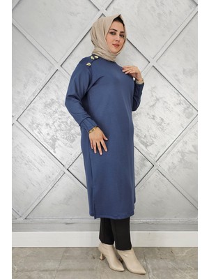 Pys Giyim Kadın Düğme Detaylı Tesettür Tunik
