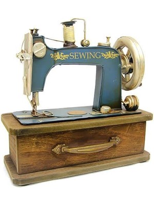 Stumbanng Dekoratif Metal Dikiş Makinesi Kutulu Biblo Hediyelik
