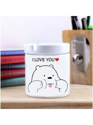 I Love You Sevimli Ayı Seramik Küllük