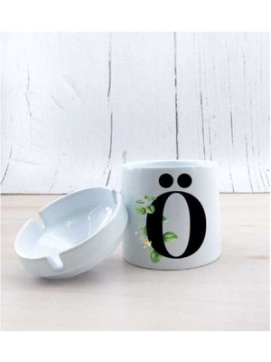 Ö Harf Yapraklı Seramik Küllük