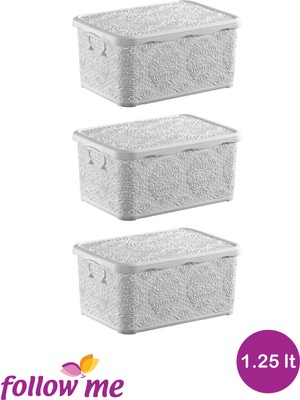 Follow Me Nakış Çok Amaçlı Kutu 1.25LT (Beyaz)(3 Adet)