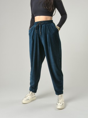 Cocopelli Petrol Pileli Kadın Jogger Pantolon COC2563