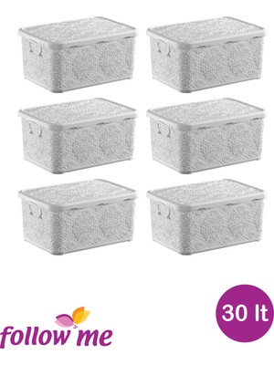 Follow Me Nakış Çok Amaçlı Kutu 30LT (Beyaz)(6 Adet)