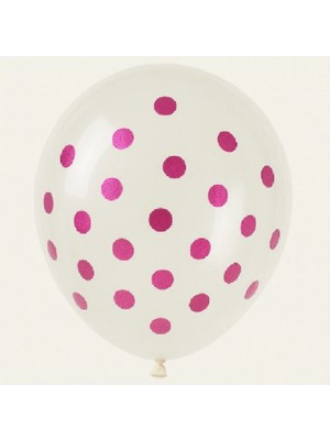 Niyet 12" Şeffaf Fuşya Koyu Pembe Pullu Lateks Balon 100'LÜ - Dekorasyon - Doğum Günü - Parti - Süsleme