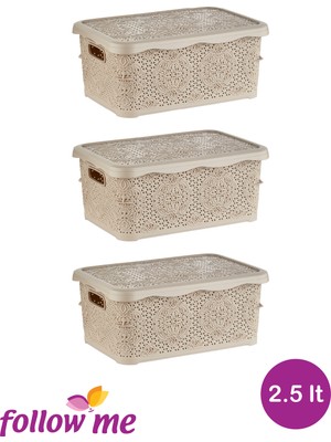 Follow Me Nakış Çok Amaçlı Kutu 2.5lt (3 Adet)