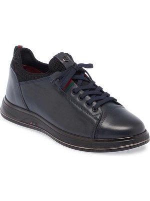 Tergan Lacivert Hakiki Deri Erkek Sneaker - E25S1AY57384-A31