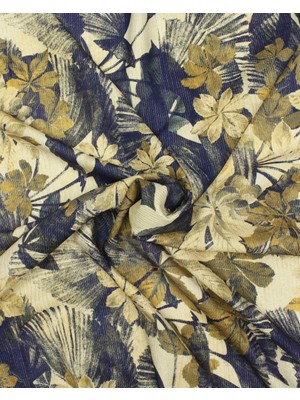 Sardo Kumaş Çiçek Desenli Dijital Baskılı Silva Simli Kumaş / En 1,50 cm - Elbise , Perde ve Kırlent.