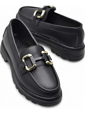 Ispartalılar 810 Rahat Taban Günlük Siyah Kadın Laofer Ayakkabı Casual Kadın Ayakkabı