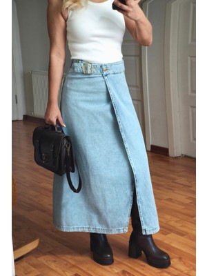 Mery Mery Boutique Kemerli Sarma Jean Kot Uzun Etek