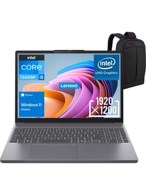 Lenovo Ideapad Slim 3 Intel Core I5 13420H 16GB 512GB SSD Widows 11  15.3" Wuxga Taşınabilir Bilgisayar 83K1004ETR + Emtech Çanta