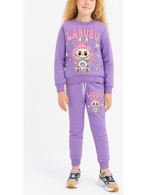 Modanino Kız Çocuk 3 Iplik Şardonlu Karakter Baskılı Alt-Üst Takım-3 -10 Yaş 12411