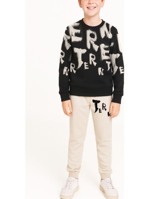 Modanino Erkek Çocuk 2 Iplik Şardonsuz Alt-Üst Takım Yazı Baskılı 3-10 Yaş 12413