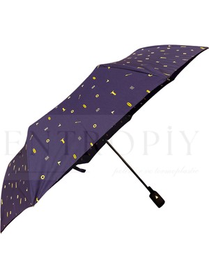 Rota - Kadın Erkek Otomatik Şemsiye – Denizci Kule Desen - Kılıflı, Fiber Telli, Rüzgar Geçirmez, Su Itici Kaliteli Kumaş, Dayanıklı Yağmur Şemsiyesi