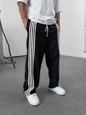 Cocopelli Erkek Siyah Şerit Detaylı Baggy Eşofman Pantolon COC1062