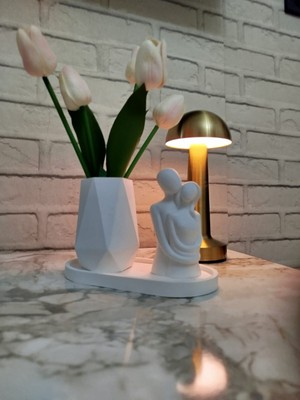 Home 3 Lü Vazo Sarılan Çift Biblo Obje.