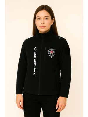 Arthur Kalın Kışlık Kadın Göğüsten Cepli Önden Yazılı Nakış Işlemeli Özel Güvenlik Poları