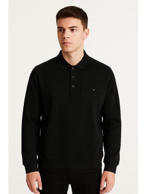 Ercan Regular Fit Polo Yaka Uzun Kol Sweatshirt - 7419