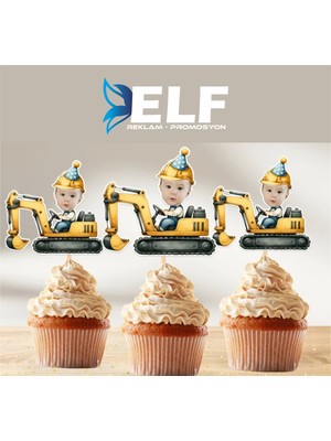 Elf Reklam Kişiye Özel Doğum Günü Cupcake Süsü