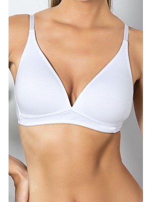 Venüs Shopping Beyaz Günlük Konforlu Ince Nefes Alan Süngerli Pamuk Sütyen, Kadın Iç Giyim