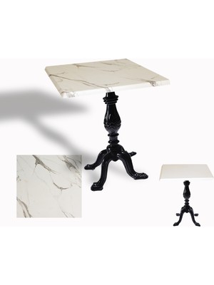 Dockers Çipa 1001 Döküm Ayak Kare Masa 80X80 cm - (Werzalit, Wermodin ve Allzalit Tabla) - Afyon Mermer