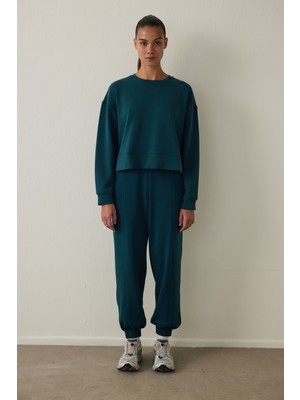 Penti Koyu Yeşil Modal Şardonlu Sweatshirt