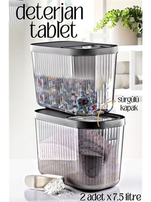 Hsnet Multibox Deterjan Tablet Kutusu Sürgülü Kapak 7.5 Litre 2 Adet - F784K097-U66784
