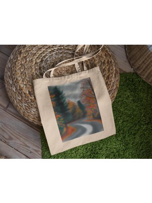 Ninastore Sonbahar Sabahı Sürüşü Tote Çantası - Şirin Tote Çantalar, Estetik Tote Çanta, Tote Çanta, Kitap Çantası, Alışveriş Çantası, En Iyi Tote Çanta