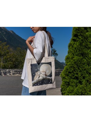 Ninastore Sevimli Baykuş Ailesi Tote Çantası - Estetik Tote Çanta, Sevimli Tote Çanta, Hediye Tote Çanta, Estetik Tote Çanta, Alışveriş Çantası, Kitap Çantası, En Iyi Tote Çanta