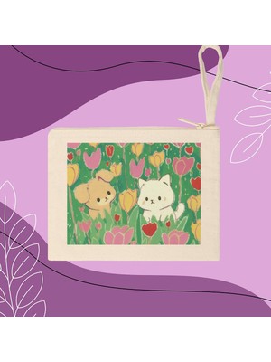 Ninastore Yavru Köpek ve Kedi Çayır Fermuarlı Kese - Şirin Fermuarlı Keseler, En Iyi Fermuarlı Keseler, Estetik Fermuarlı Keseler