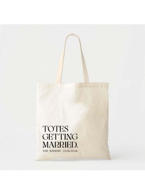 Ninastore Gelin Tote Çantası, Özel Düğün Tasarımı (Pamuklu Veya Kanvas)