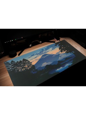 Ninastore Fuji Dağı'nda Gece Mouse Pad'i - Estetik Mouse Pad, Mouse Pad, Sevimli Mouse Pad'ler, Havalı Mouse Pad'ler, Japon Mouse Pad'i