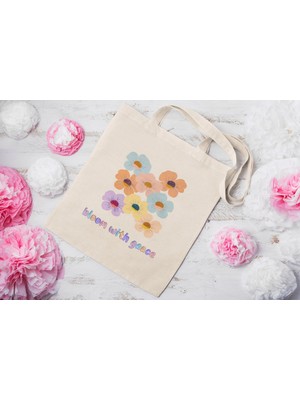 Ninastore Çiçek Yaprağı Tote Çantası - Çiçekli Tote Çantalar, Estetik Tote Çanta, Sevimli Tote Çanta, Trend Tote Çanta, Kitap Çantaları, Sevimli Alışveriş Çantası, Alışveriş Poşetleri