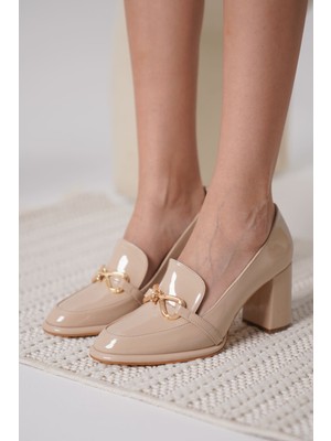 Fantastik Store Melly Nude Rugan Kadın Topuklu Ayakkabı