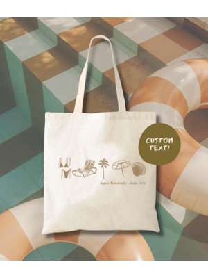 Ninastore Coastal Bekarlığa Veda Tote Çantası - Özel Isim ve Renkler