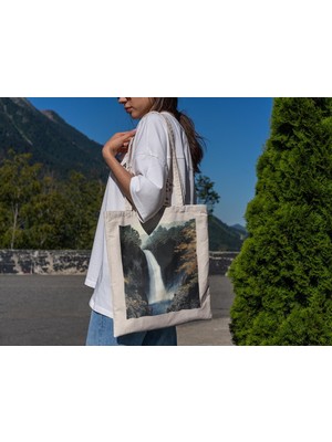 Ninastore Şelale Tote Çanta - Şirin Tote Çantalar, Estetik Tote Çanta, Tote Çanta, Kitap Çantası, En Iyi Tote Çantalar, Alışveriş Çantaları