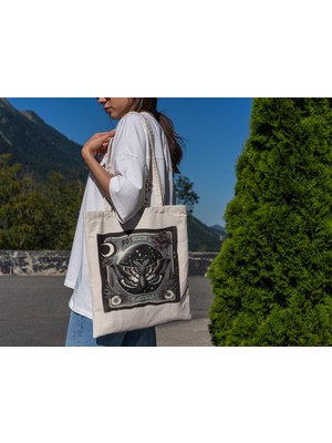Ninastore Lunar Moth Tote Çanta - Celestial Tote Çanta, 90'lar, Estetik, Şirin Tote Çanta Koleksiyonu