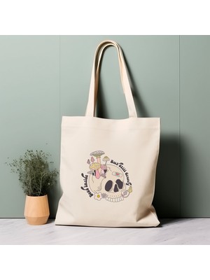 Ninastore %100 Pamuklu Tote Çanta, Içerisinde Ölü Ama Hala Harika, Olumlu Ruh Sağlığı Sözü, Çevre Dostu Alışveriş Çantası, Ömür Boyu Çanta