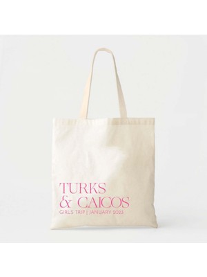 Ninastore Düğün Tote Çantası: Turks ve Caicos Plaj Tasarımı - Kanvas Veya Pamuk